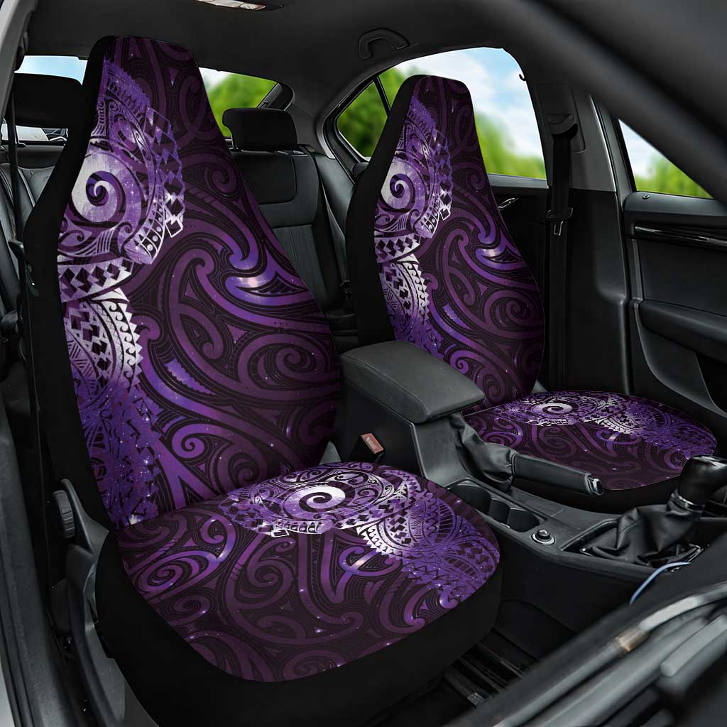 Matariki New Zealand Maori Koru Art Tattoo Car Seat Cover New Year Galaxy Purple Sky Style