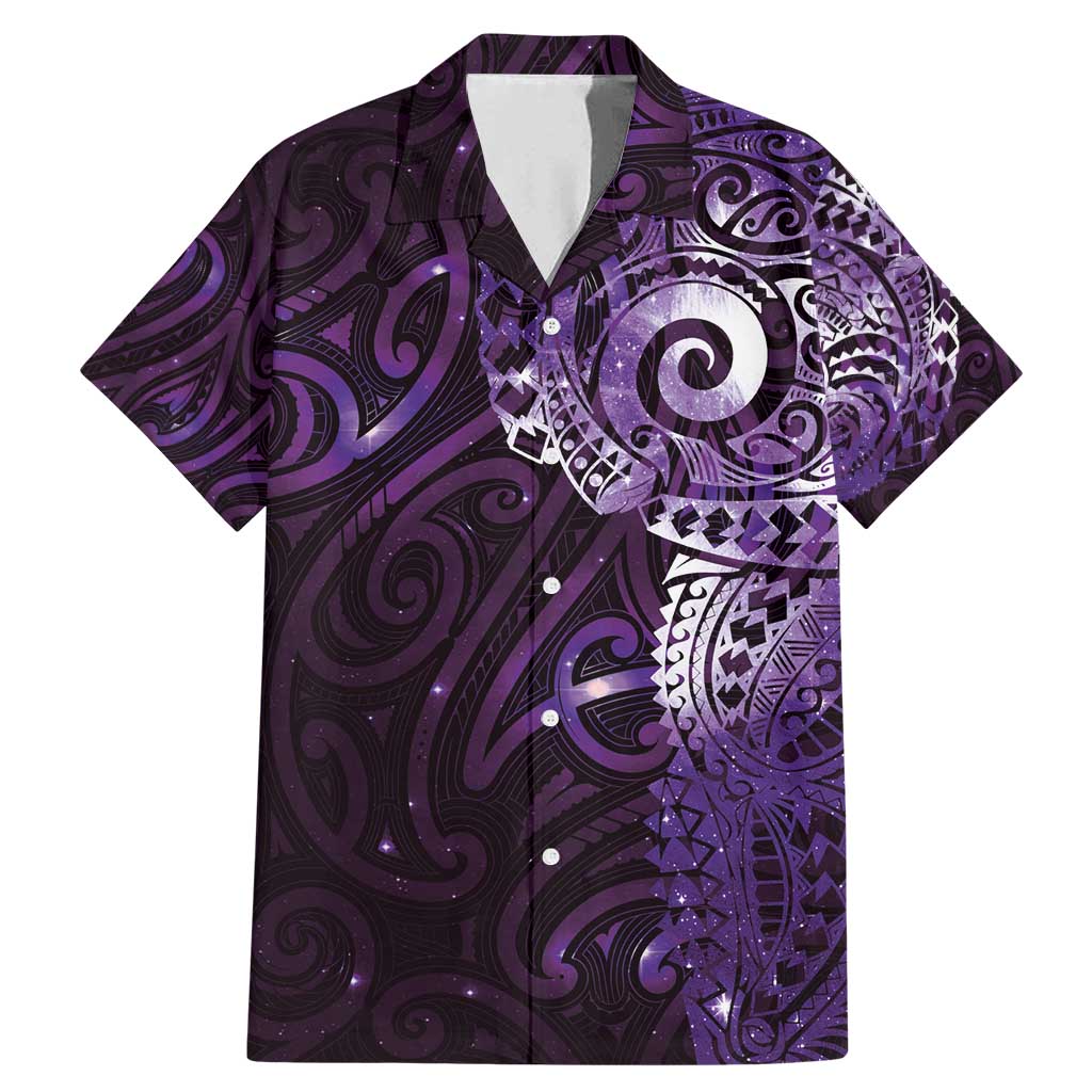 Matariki New Zealand Maori Koru Art Tattoo Family Matching Mermaid Dress and Hawaiian Shirt New Year Galaxy Purple Sky Style