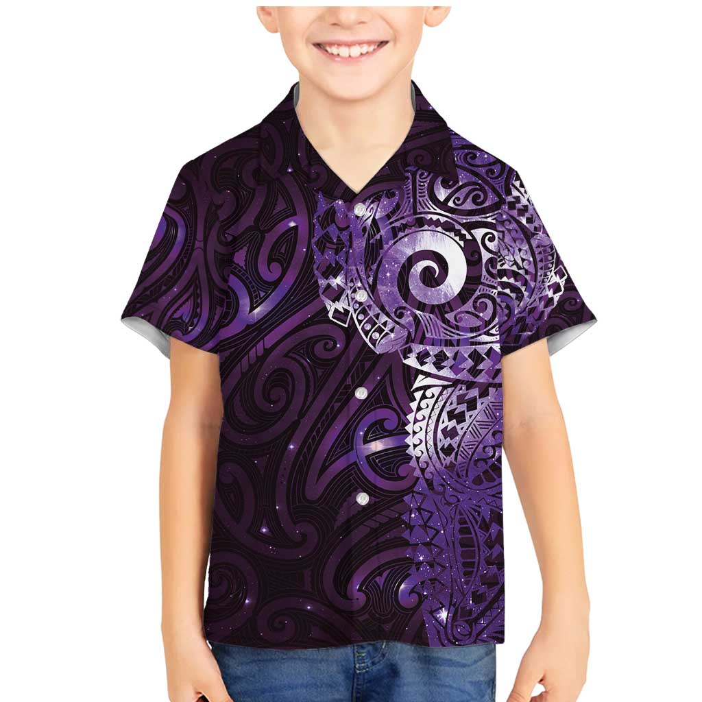 Matariki New Zealand Maori Koru Art Tattoo Family Matching Mermaid Dress and Hawaiian Shirt New Year Galaxy Purple Sky Style