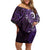 Matariki New Zealand Maori Koru Art Tattoo Family Matching Off Shoulder Short Dress and Hawaiian Shirt New Year Galaxy Purple Sky Style