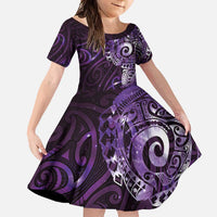 Matariki New Zealand Maori Koru Art Tattoo Family Matching Tank Maxi Dress and Hawaiian Shirt New Year Galaxy Purple Sky Style