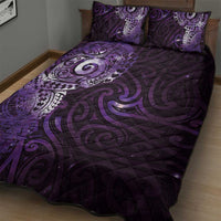 Matariki New Zealand Maori Koru Art Tattoo Quilt Bed Set New Year Galaxy Purple Sky Style
