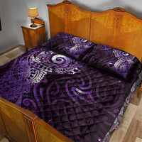 Matariki New Zealand Maori Koru Art Tattoo Quilt Bed Set New Year Galaxy Purple Sky Style