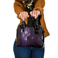 Matariki New Zealand Maori Koru Art Tattoo Shoulder Handbag New Year Galaxy Purple Sky Style