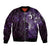Matariki New Zealand Maori Koru Art Tattoo Sleeve Zip Bomber Jacket New Year Galaxy Purple Sky Style