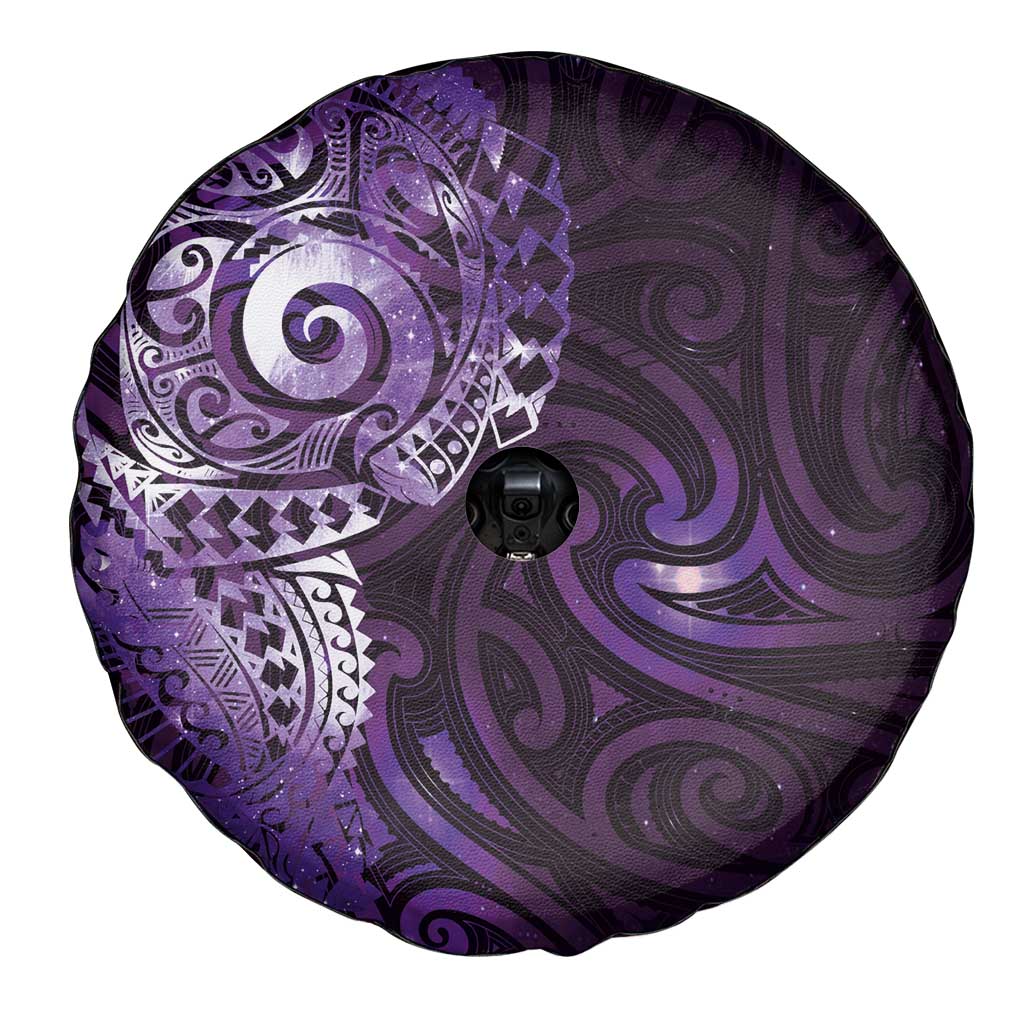 Matariki New Zealand Maori Koru Art Tattoo Spare Tire Cover New Year Galaxy Purple Sky Style
