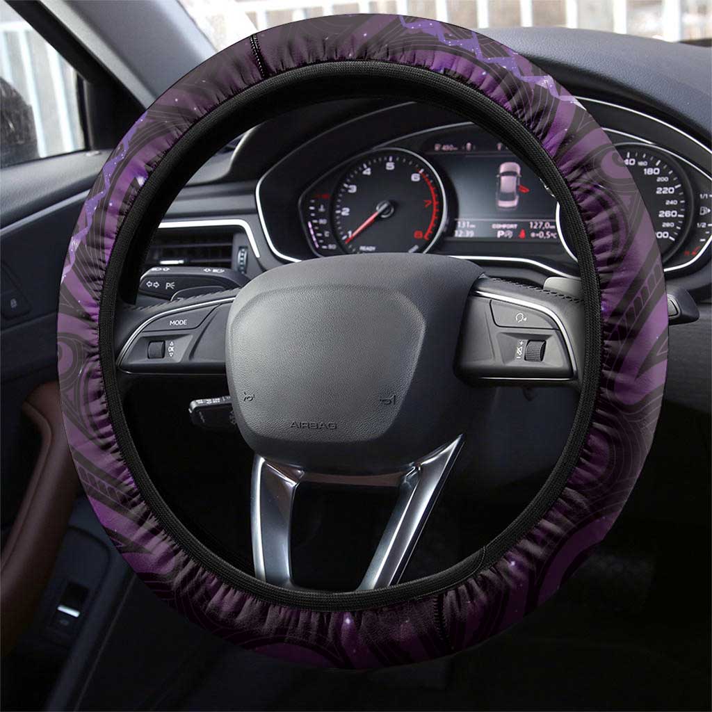 Matariki New Zealand Maori Koru Art Tattoo Steering Wheel Cover New Year Galaxy Purple Sky Style LT03 - Polynesian Pride