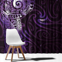 Matariki New Zealand Maori Koru Art Tattoo Window Curtain New Year Galaxy Purple Sky Style