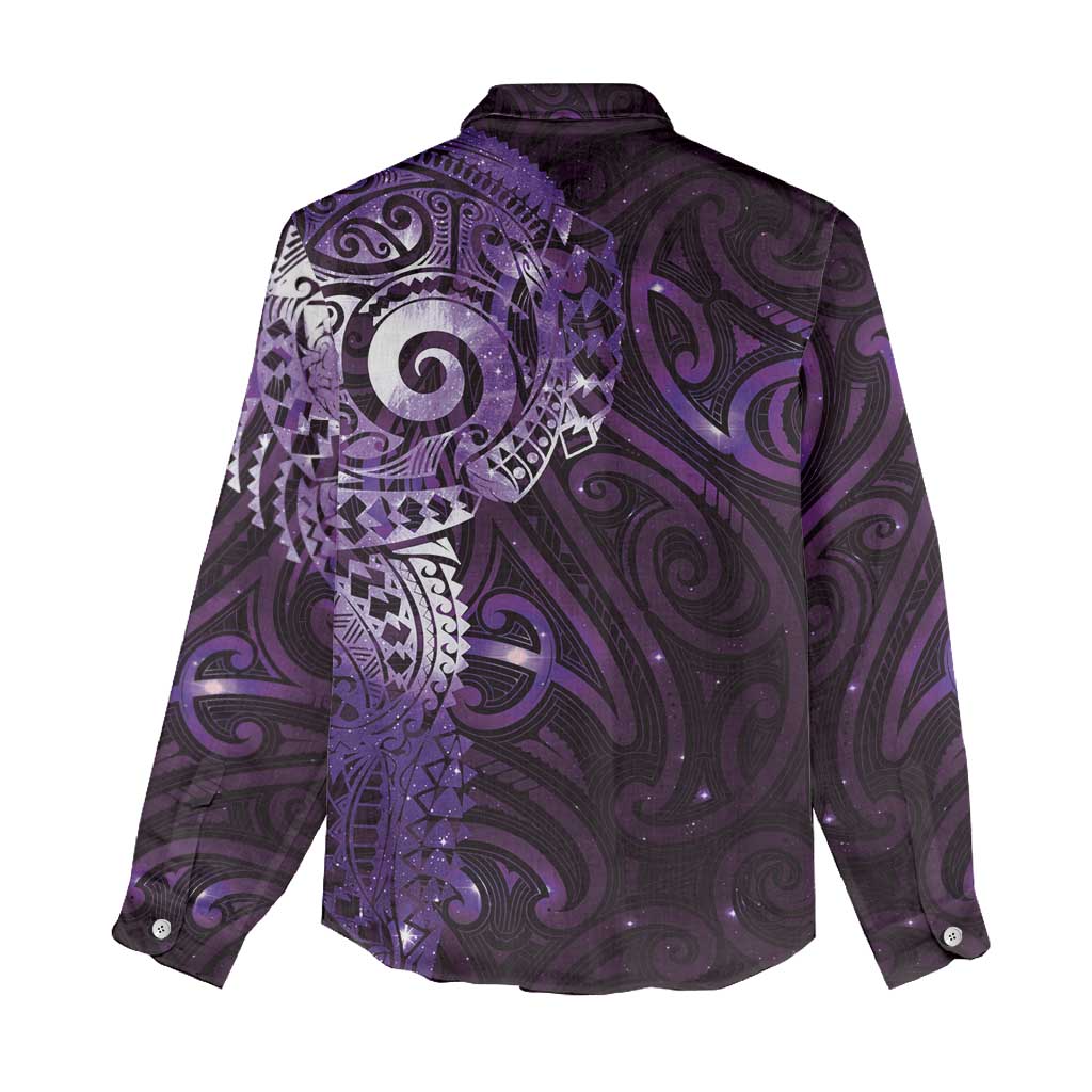 Matariki New Zealand Maori Koru Art Tattoo Women Casual Shirt New Year Galaxy Purple Sky Style