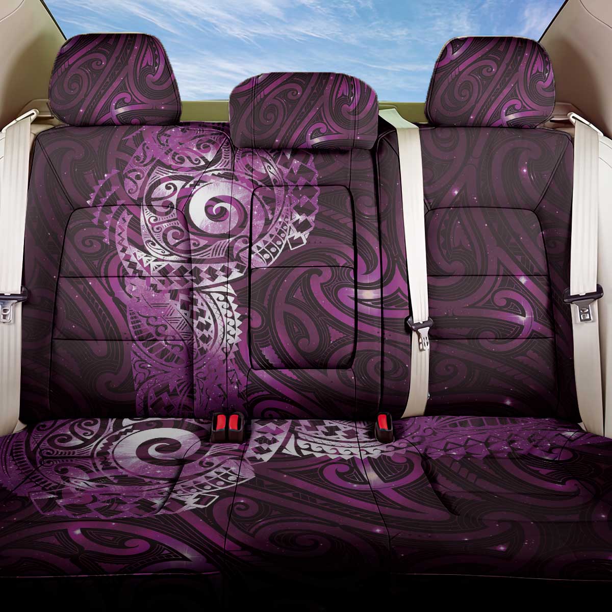 Matariki New Zealand Maori Koru Art Tattoo Back Car Seat Cover New Year Galaxy Pink Sky Style