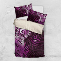 Matariki New Zealand Maori Koru Art Tattoo Bedding Set New Year Galaxy Pink Sky Style