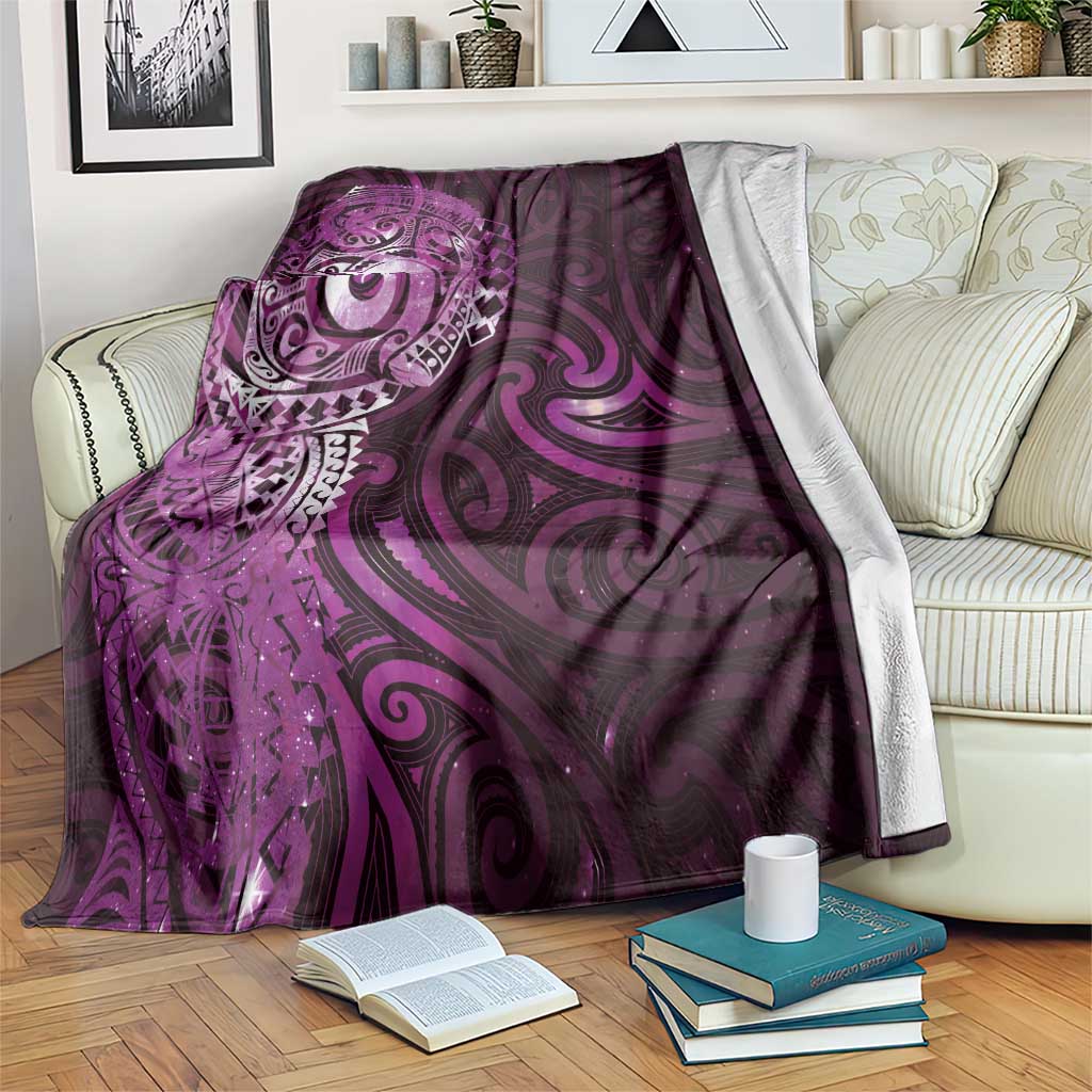 Matariki New Zealand Maori Koru Art Tattoo Blanket New Year Galaxy Pink Sky Style