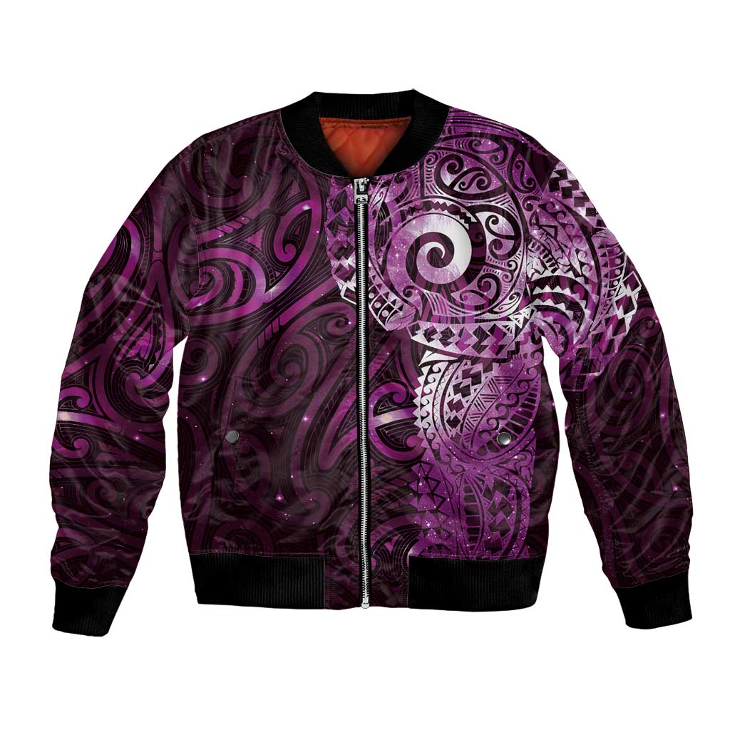 Matariki New Zealand Maori Koru Art Tattoo Bomber Jacket New Year Galaxy Pink Sky Style