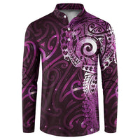 Matariki New Zealand Maori Koru Art Tattoo Button Sweatshirt New Year Galaxy Pink Sky Style