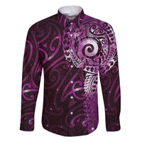 Matariki New Zealand Maori Koru Art Tattoo Family Matching Puletasi and Hawaiian Shirt New Year Galaxy Pink Sky Style