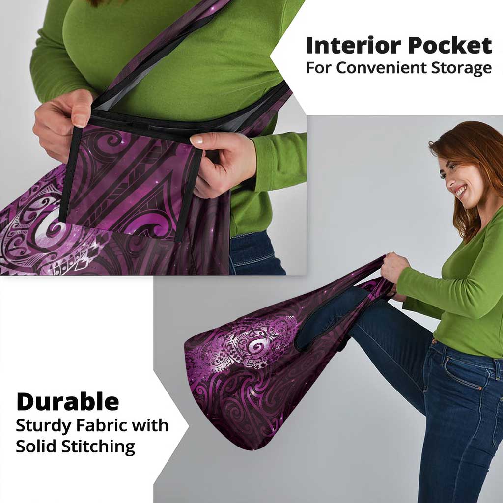 Matariki New Zealand Maori Koru Art Tattoo Grocery Bag New Year Galaxy Pink Sky Style