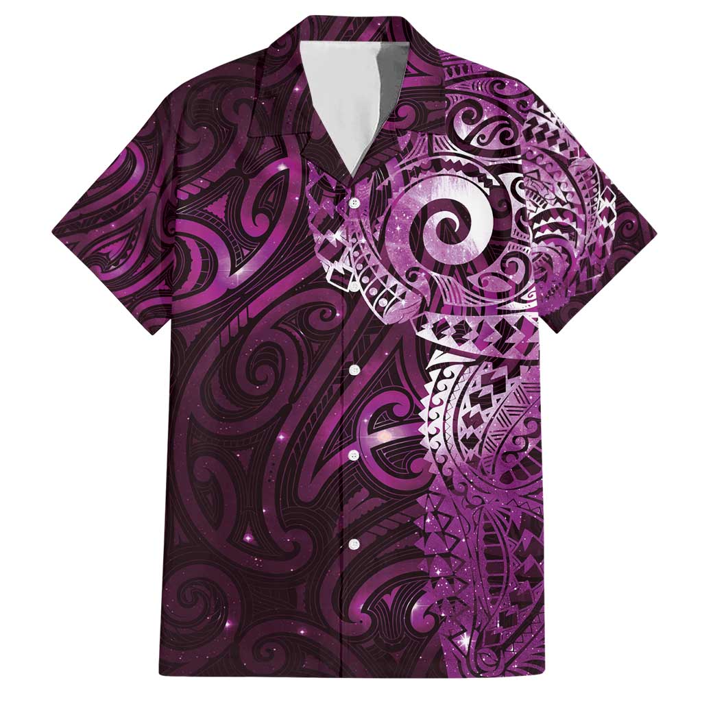 Matariki New Zealand Maori Koru Art Tattoo Hawaiian Shirt New Year Galaxy Pink Sky Style LT03 Pink - Polynesian Pride