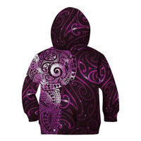 Matariki New Zealand Maori Koru Art Tattoo Kid Hoodie New Year Galaxy Pink Sky Style