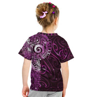 Matariki New Zealand Maori Koru Art Tattoo Kid T Shirt New Year Galaxy Pink Sky Style