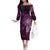 Matariki New Zealand Maori Koru Art Tattoo Off The Shoulder Long Sleeve Dress New Year Galaxy Pink Sky Style