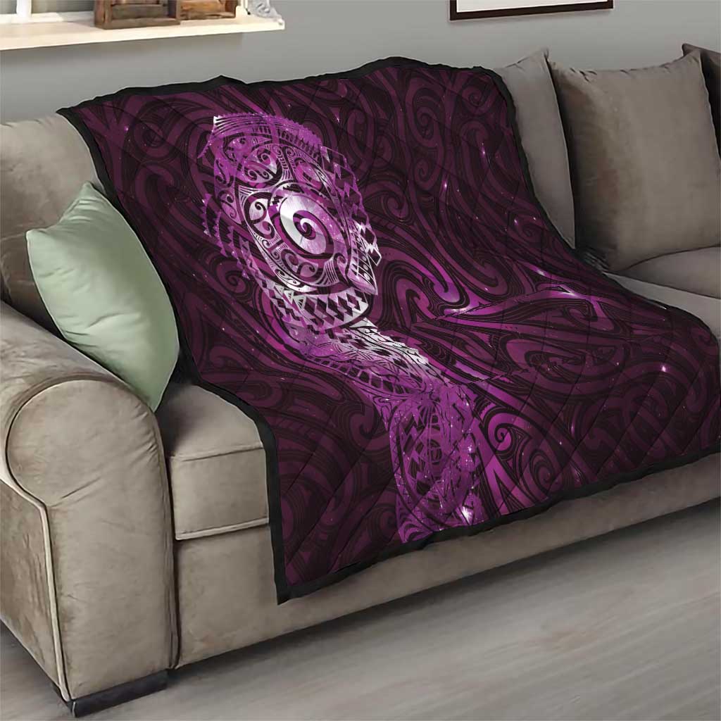 Matariki New Zealand Maori Koru Art Tattoo Quilt New Year Galaxy Pink Sky Style