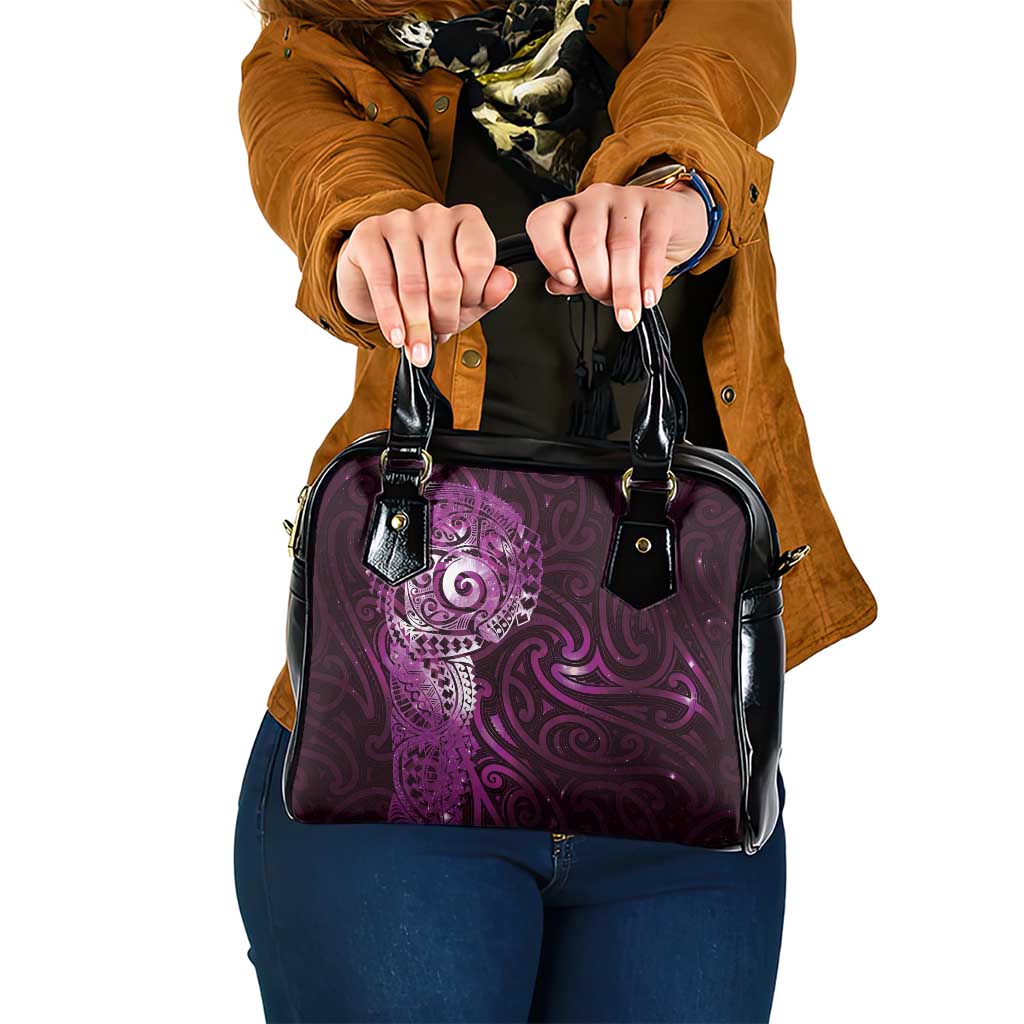 Matariki New Zealand Maori Koru Art Tattoo Shoulder Handbag New Year Galaxy Pink Sky Style