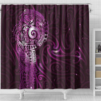 Matariki New Zealand Maori Koru Art Tattoo Shower Curtain New Year Galaxy Pink Sky Style