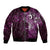 Matariki New Zealand Maori Koru Art Tattoo Sleeve Zip Bomber Jacket New Year Galaxy Pink Sky Style