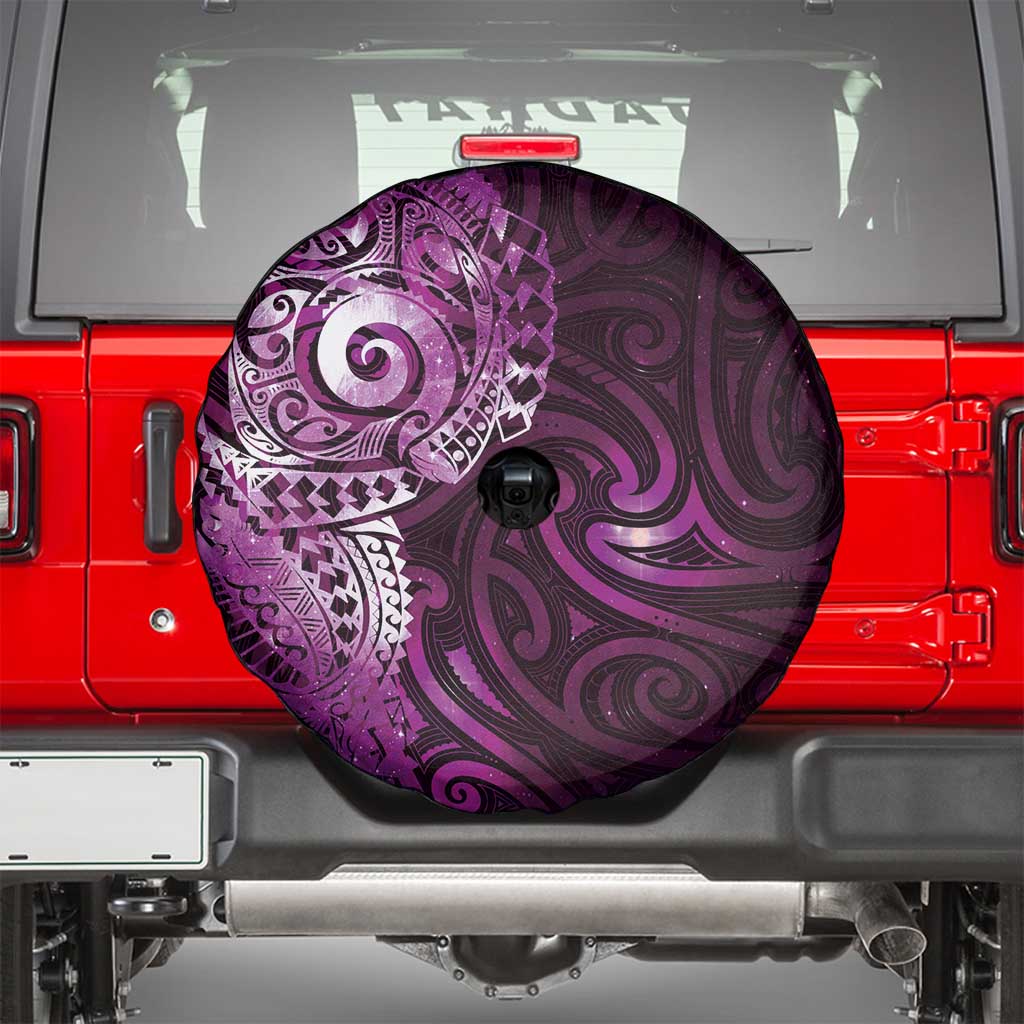 Matariki New Zealand Maori Koru Art Tattoo Spare Tire Cover New Year Galaxy Pink Sky Style