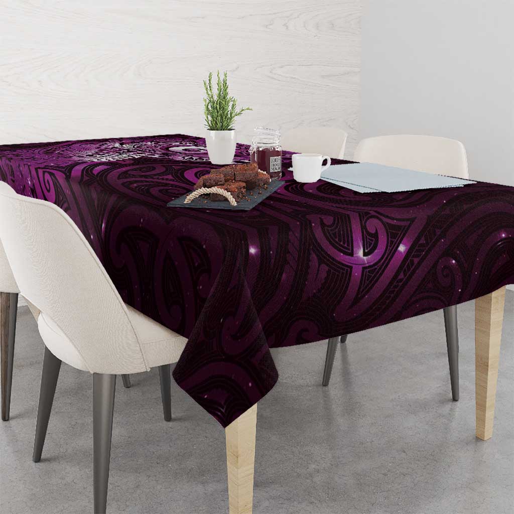 Matariki New Zealand Maori Koru Art Tattoo Tablecloth New Year Galaxy Pink Sky Style