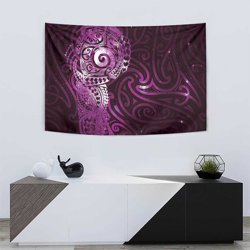 Matariki New Zealand Maori Koru Art Tattoo Tapestry New Year Galaxy Pink Sky Style