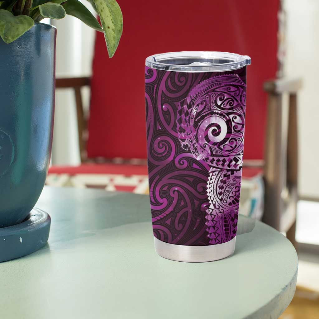 Matariki New Zealand Maori Koru Art Tattoo Tumbler Cup New Year Galaxy Pink Sky Style