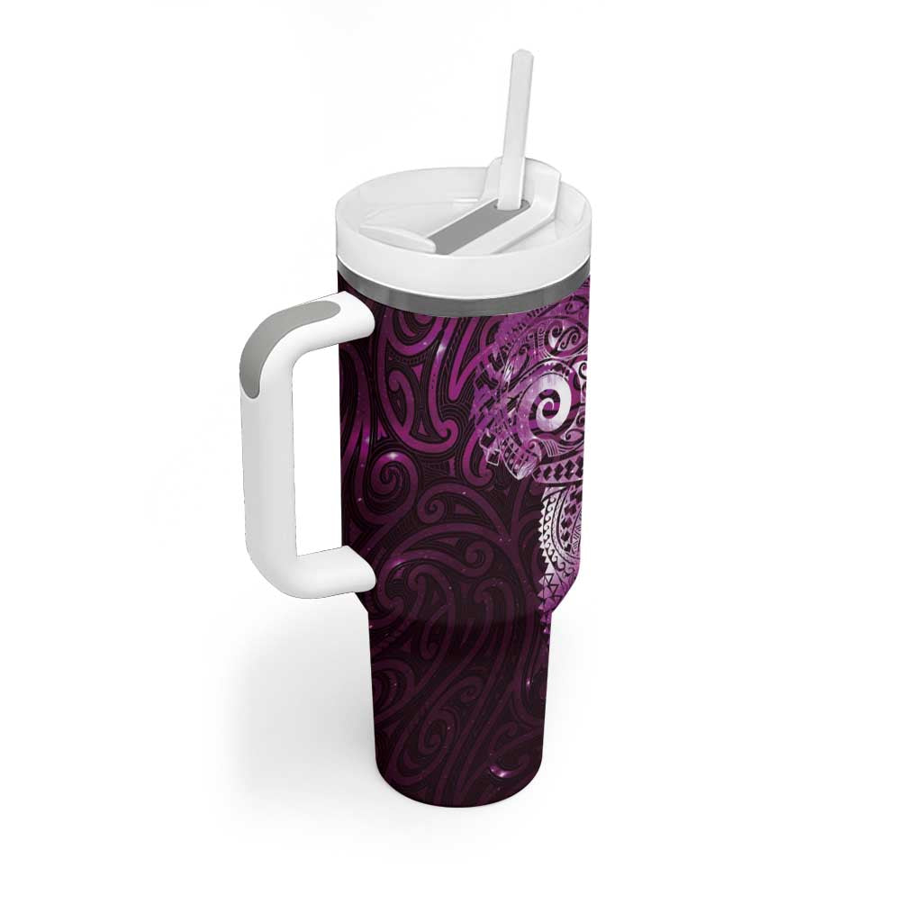 Matariki New Zealand Maori Koru Art Tattoo Tumbler With Handle New Year Galaxy Pink Sky Style