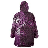 Matariki New Zealand Maori Koru Art Tattoo Wearable Blanket Hoodie New Year Galaxy Pink Sky Style