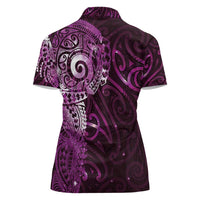 Matariki New Zealand Maori Koru Art Tattoo Women Polo Shirt New Year Galaxy Pink Sky Style