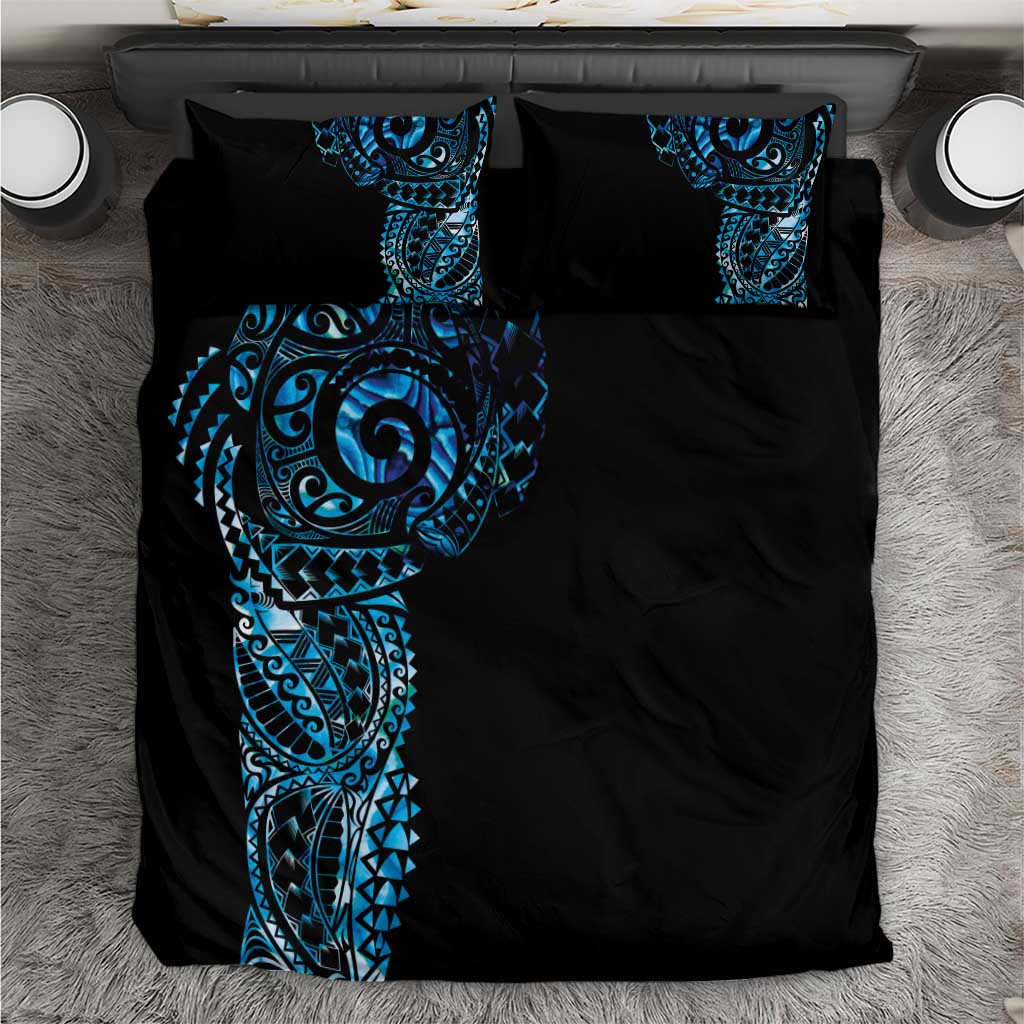 New Zealand Maori Koru Art Traditional Tattoo Bedding Set Paua Shell