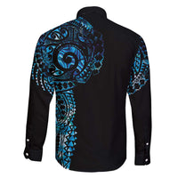 New Zealand Maori Koru Art Traditional Tattoo Family Matching Long Sleeve Bodycon Dress and Hawaiian Shirt Paua Shell