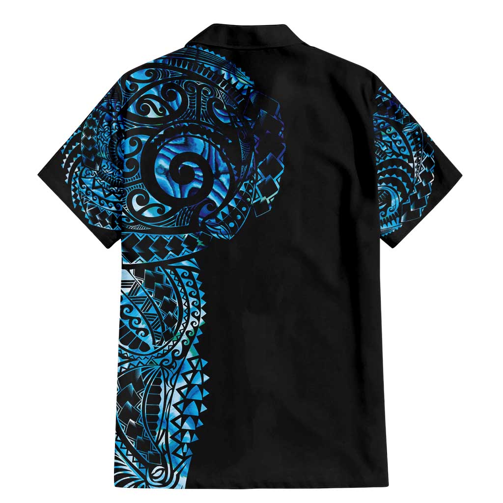 New Zealand Maori Koru Art Traditional Tattoo Family Matching Mermaid Dress and Hawaiian Shirt Paua Shell