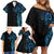 New Zealand Maori Koru Art Traditional Tattoo Family Matching Off Shoulder Short Dress and Hawaiian Shirt Paua Shell
