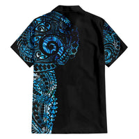 New Zealand Maori Koru Art Traditional Tattoo Family Matching Off Shoulder Short Dress and Hawaiian Shirt Paua Shell LT03 - Polynesian Pride