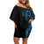 New Zealand Maori Koru Art Traditional Tattoo Family Matching Off Shoulder Short Dress and Hawaiian Shirt Paua Shell