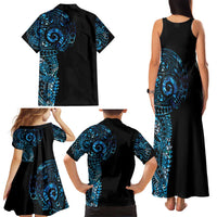 New Zealand Maori Koru Art Traditional Tattoo Family Matching Tank Maxi Dress and Hawaiian Shirt Paua Shell
