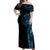 New Zealand Maori Koru Art Traditional Tattoo Off Shoulder Maxi Dress Paua Shell