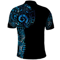 New Zealand Maori Koru Art Traditional Tattoo Polo Shirt Paua Shell