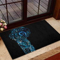 New Zealand Maori Koru Art Traditional Tattoo Rubber Doormat Paua Shell