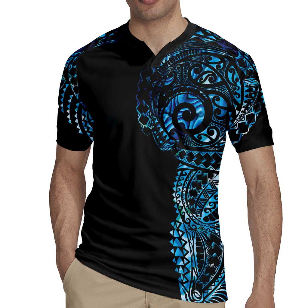 New Zealand Maori Koru Art Traditional Tattoo Rugby Jersey Paua Shell
