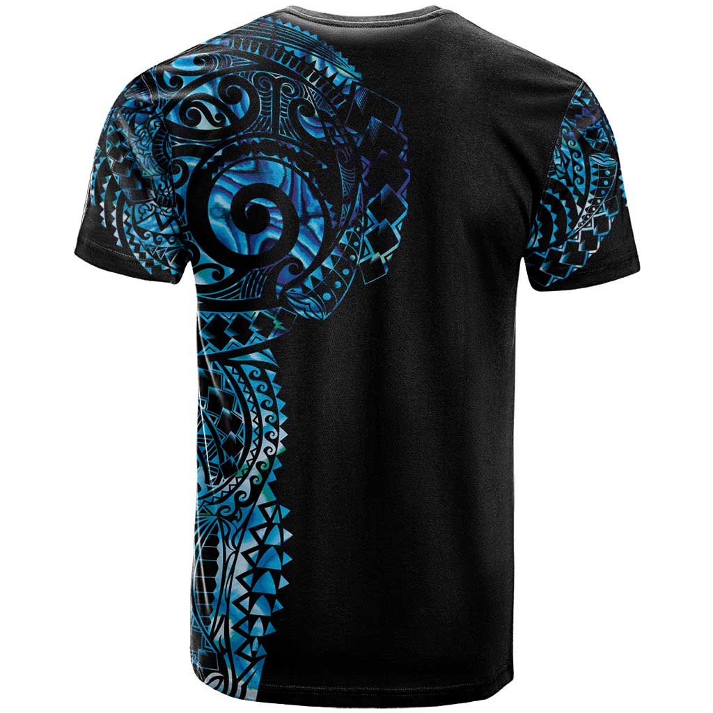 New Zealand Maori Koru Art Traditional Tattoo T Shirt Paua Shell