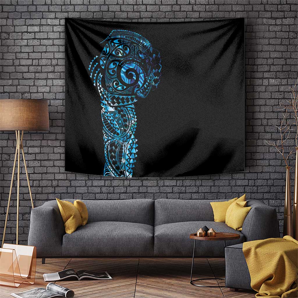 New Zealand Maori Koru Art Traditional Tattoo Tapestry Paua Shell