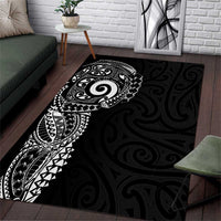 New Zealand Maori Koru Art Traditional Tattoo Area Rug Simple Style
