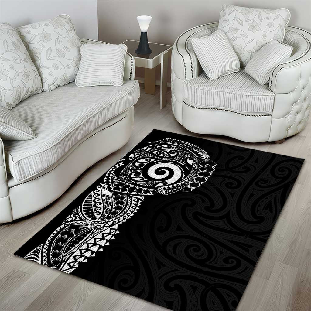 New Zealand Maori Koru Art Traditional Tattoo Area Rug Simple Style